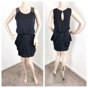 My Michelle black studded swoop mini dress